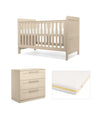 Mamas & Papas Hampden Nursery Furniture Set & Essential Airflow Fibre Cotbed Mattress - Cashmere