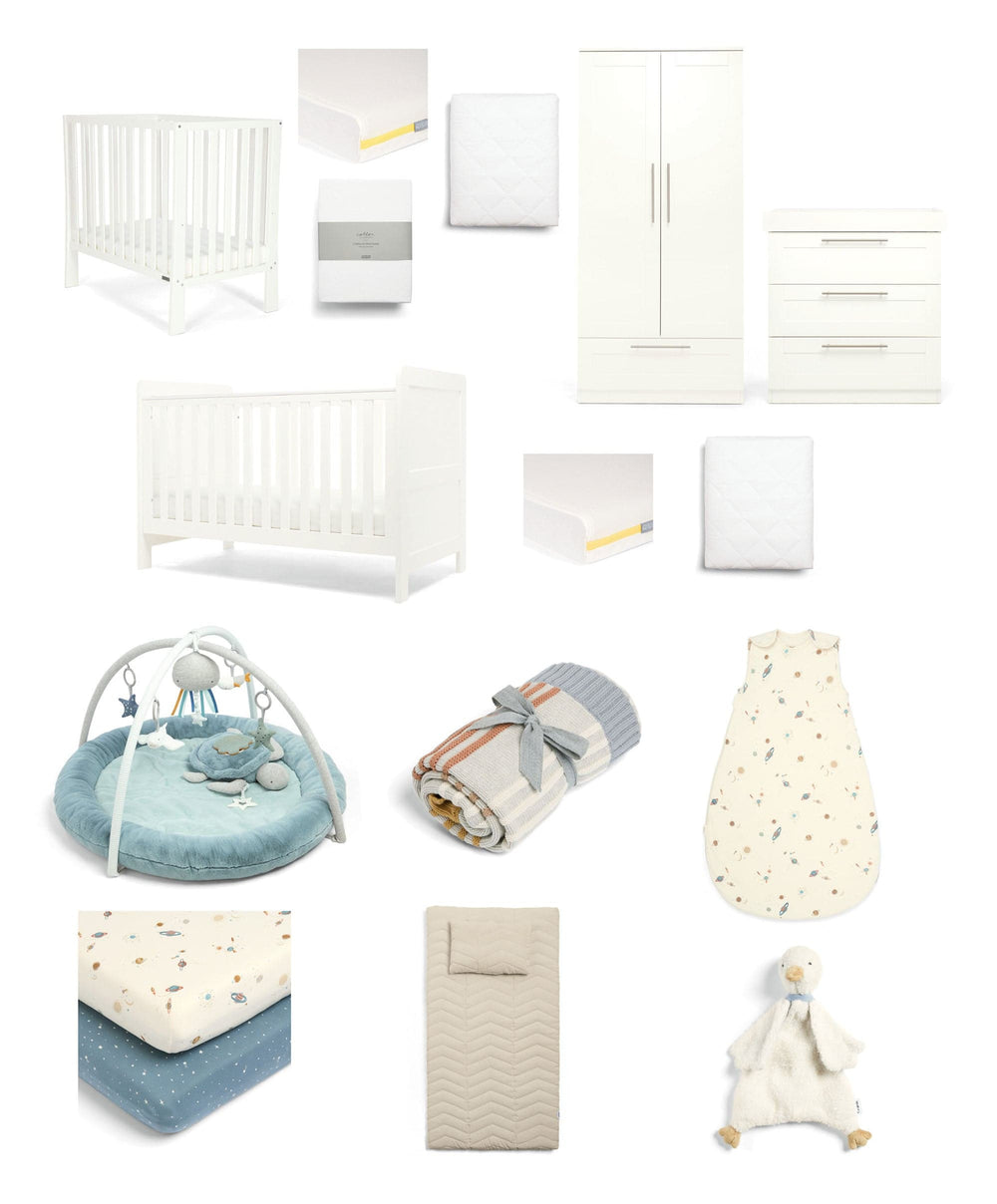 Mamas &amp; Papas Hampden Styled Nursery Bundle (15 Pieces) - White/Blue
