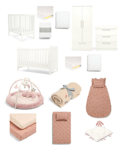 Mamas & Papas Hampden Styled Nursery Bundle (15 Pieces) - White/Pink