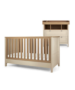 Mamas & Papas Harwell 2 Piece Baby Cotbed Set with Dresser Changer - Cashmere