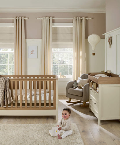 Mamas & Papas Harwell 2 Piece Baby Cotbed Set with Dresser Changer - Cashmere