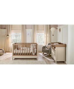 Mamas & Papas Harwell 2 Piece Baby Cotbed Set with Dresser Changer - Cashmere
