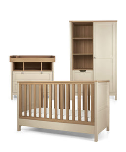 Mamas & Papas Harwell 3 Piece Baby Cotbed Range with Dresser Changer & Wardrobe - Cashmere