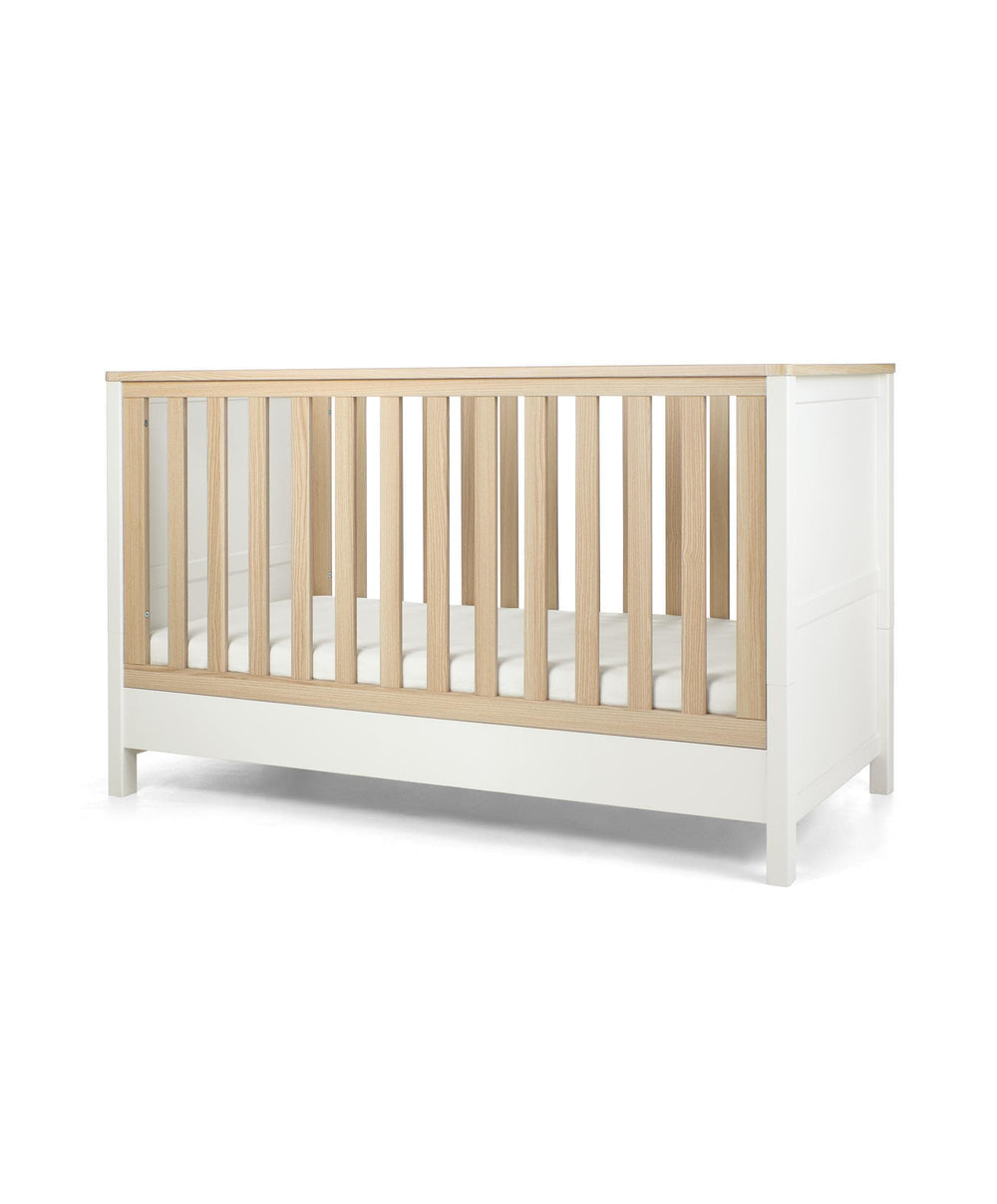 Mamas &amp; Papas Harwell 3 Piece Cotbed Range with Premium Dual Core Cotbed Mattress - White