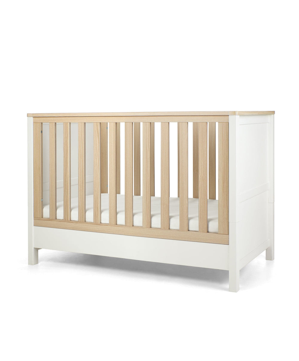 Mamas &amp; Papas Harwell 3 Piece Small Cotbed Range with Premium Dual Core Mattress - White
