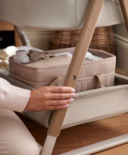 Mamas & Papas Harwell Nursery Bundle with Lua 2 Bedside Crib (6 Piece) – Mocha/Cashmere