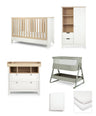 Mamas & Papas Harwell Nursery Bundle with Lua 2 Bedside Crib (6 Piece) – Thyme/White