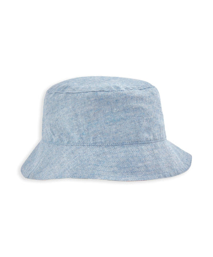 Mamas & Papas Hats & Booties Bucket Hat - Chambray and Woven Stripe