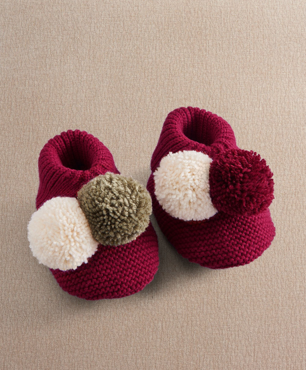 Mamas &amp; Papas Hats &amp; Booties Knitted Pom Pom Booties