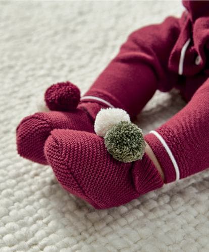 Mamas & Papas Hats & Booties Knitted Pom Pom Booties