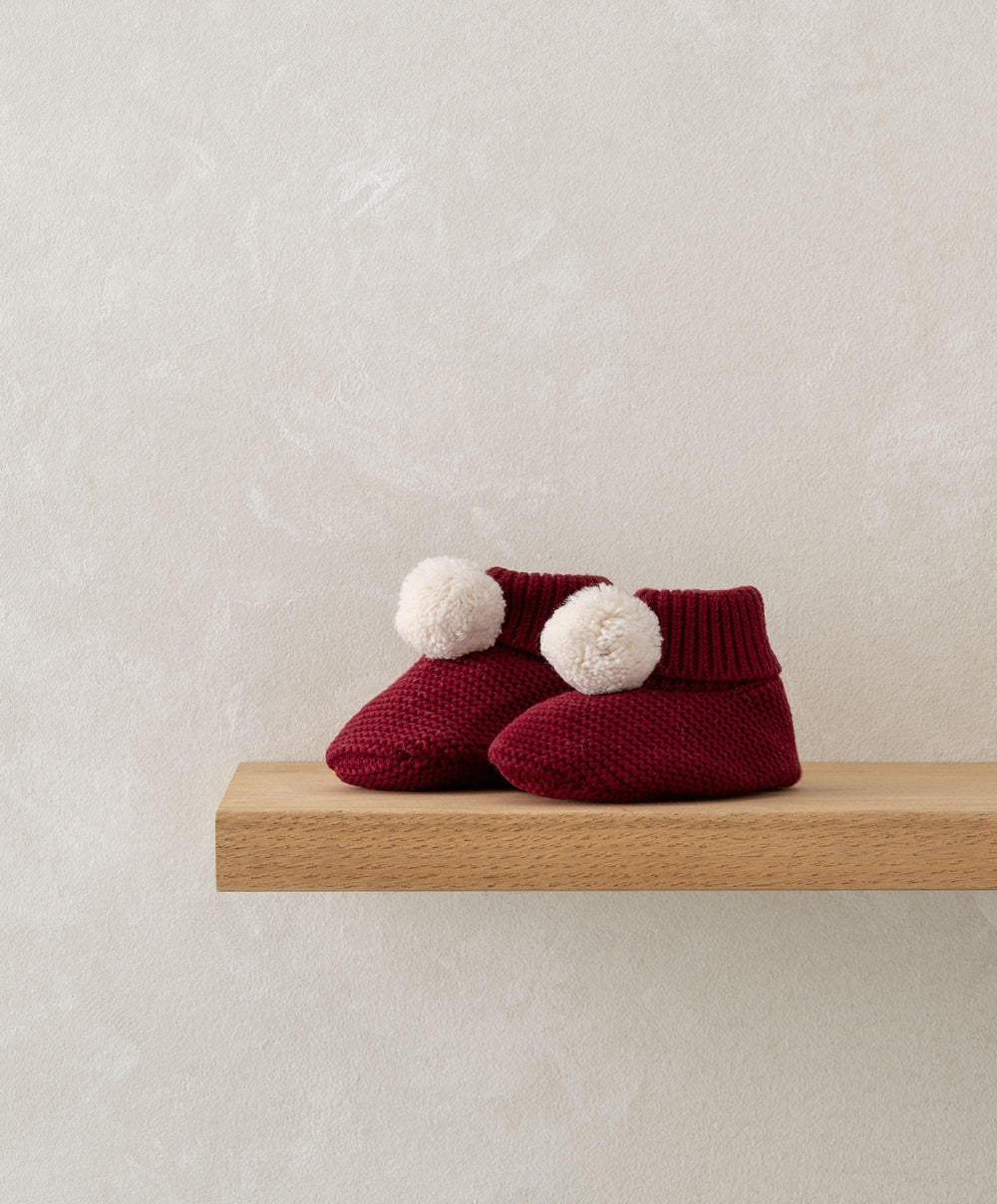 Mamas &amp; Papas Hats &amp; Booties Pom Pom Booties - Red