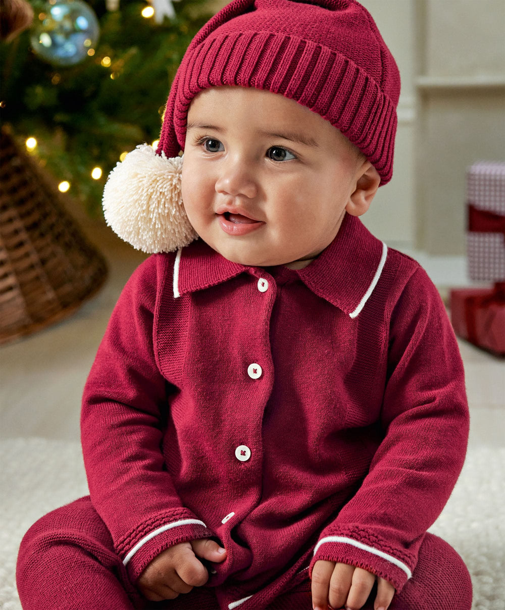 Mamas &amp; Papas Hats &amp; Booties Red Knitted Santa Hat