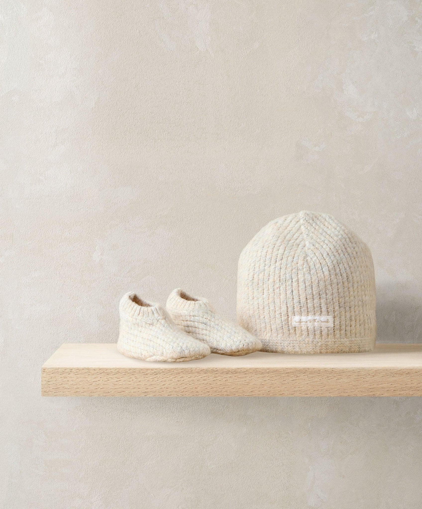 Waffle Knit Hat & Booties Set (2 Pieces) - Oatmeal – Mamas & Papas UK