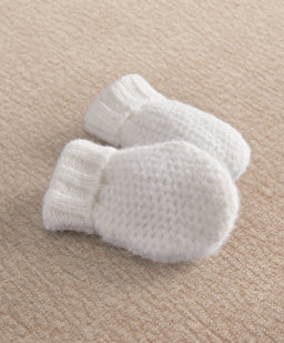 Mamas & Papas Hats & Booties White Knitted Hats & Mitts