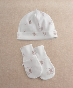 Mamas & Papas Hats & Mitts Celebration Print Hat & Mitts