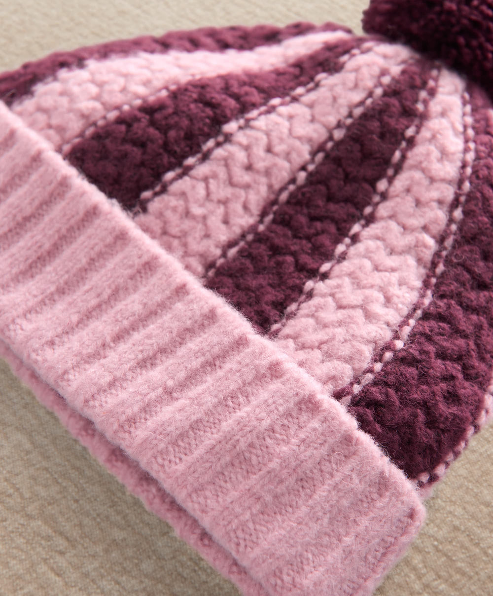 Mamas &amp; Papas Hats &amp; Mitts Knitted Pom Pom Hat - Stripe