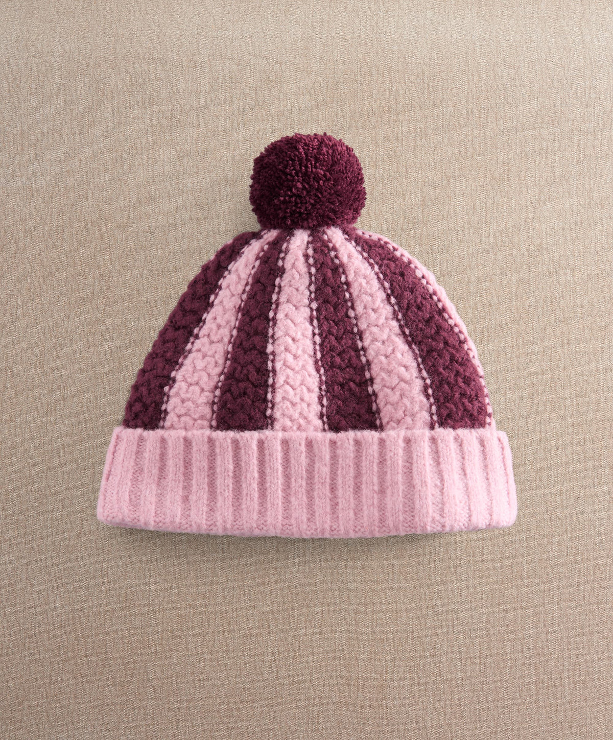 Mamas & Papas Hats & Mitts Knitted Pom Pom Hat - Stripe