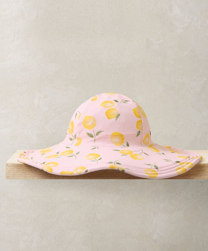 Mamas & Papas Hats & Mitts Lemon Print Floppy Sunhat