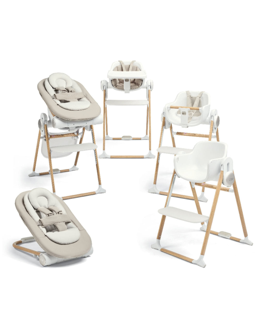 Mamas &amp; Papas Highchairs Eno Highchair, Bouncer &amp; Cushion Complete Bundle - Cashmere