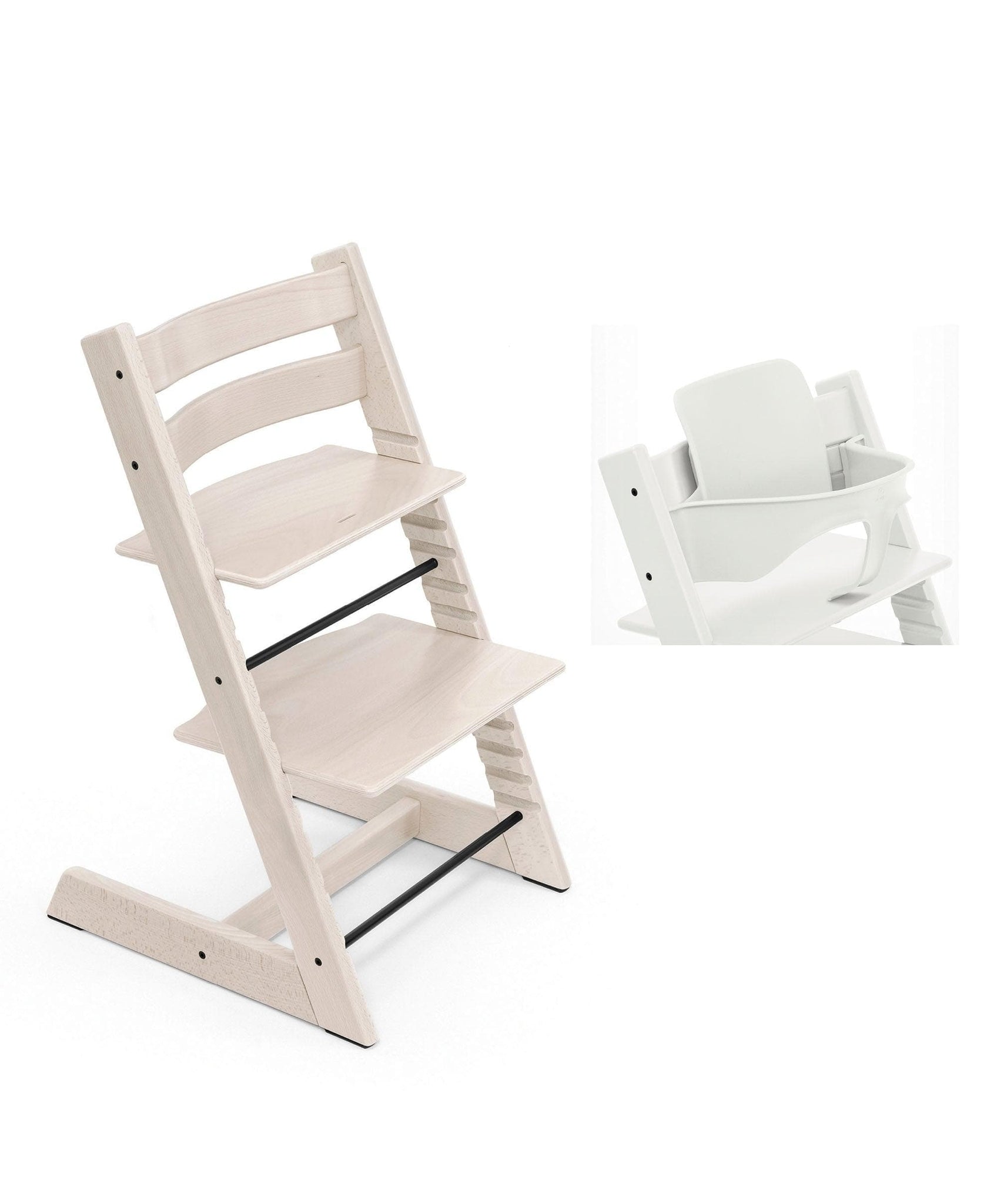 Baby Set For Stokke Tripp Trapp Chair - Support Seat For Babies 6-36 Months (White)