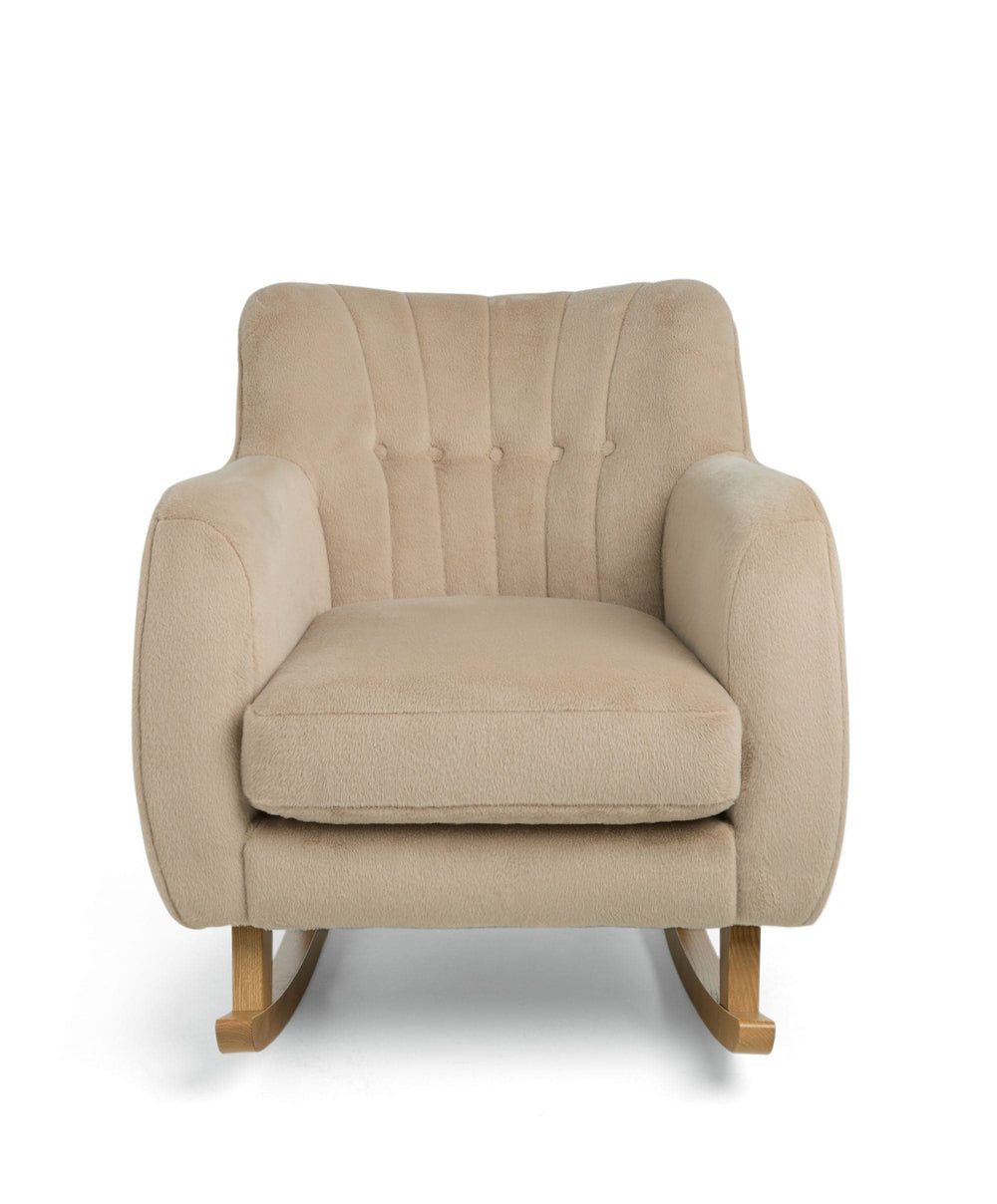 Mamas &amp; Papas Hilson Nursing Chair &amp; Footstool Set - Almond Sherpa