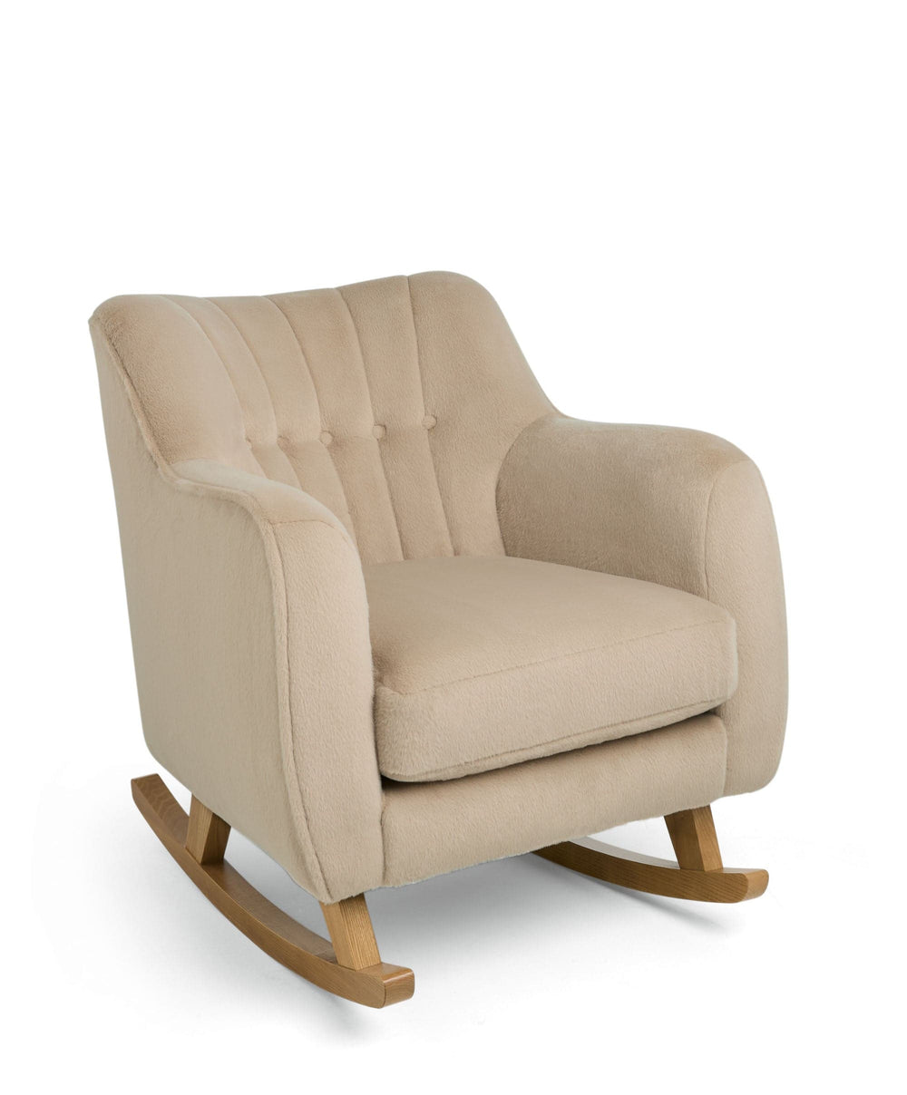 Mamas &amp; Papas Hilson Nursing Chair &amp; Footstool Set - Almond Sherpa