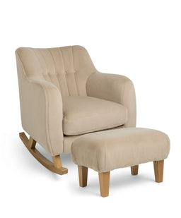 Mamas & Papas Hilson Nursing Chair & Footstool Set - Almond Sherpa