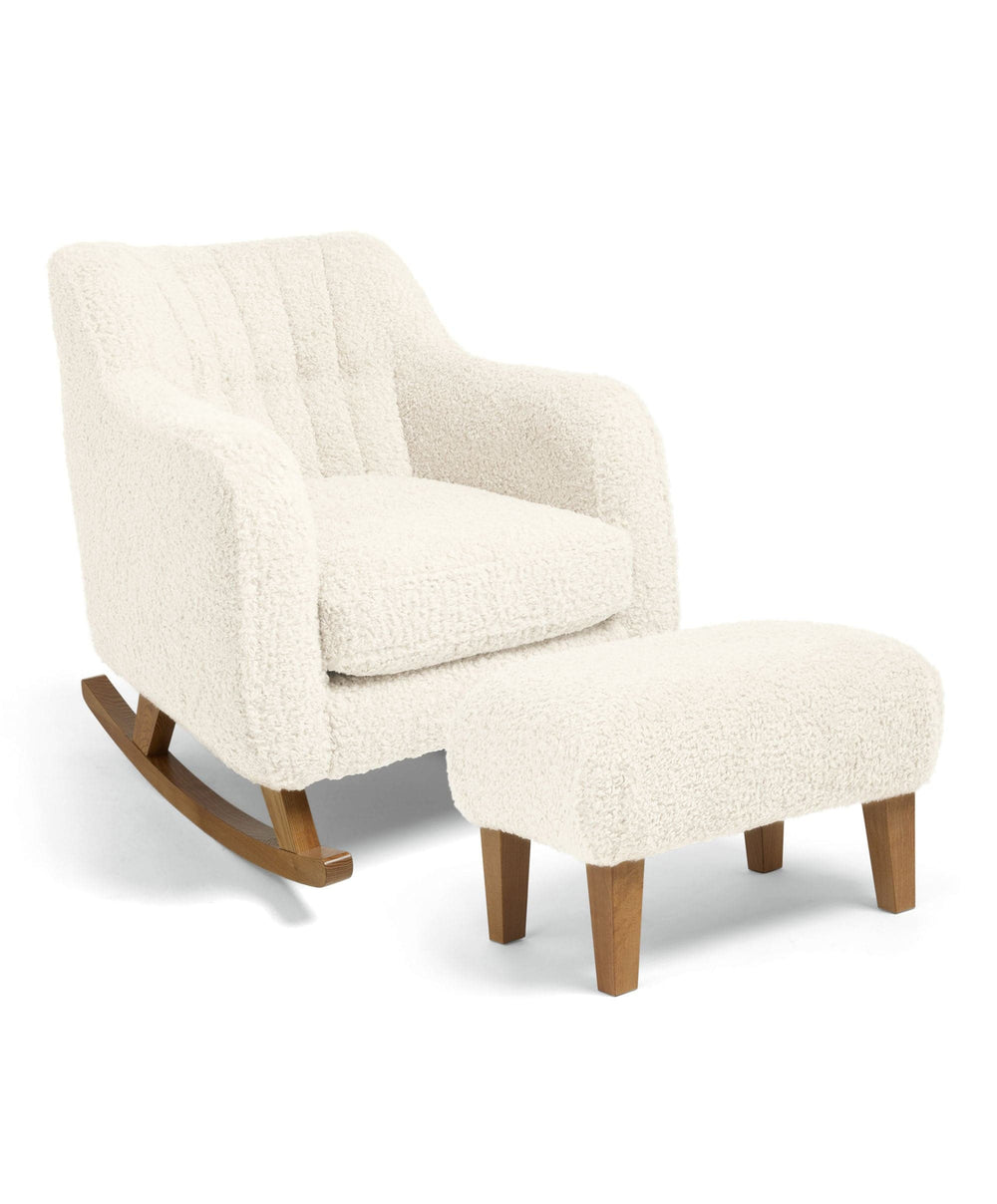 Mamas &amp; Papas Hilston Nursing Chair &amp; Footstool Set - Snow Teddy
