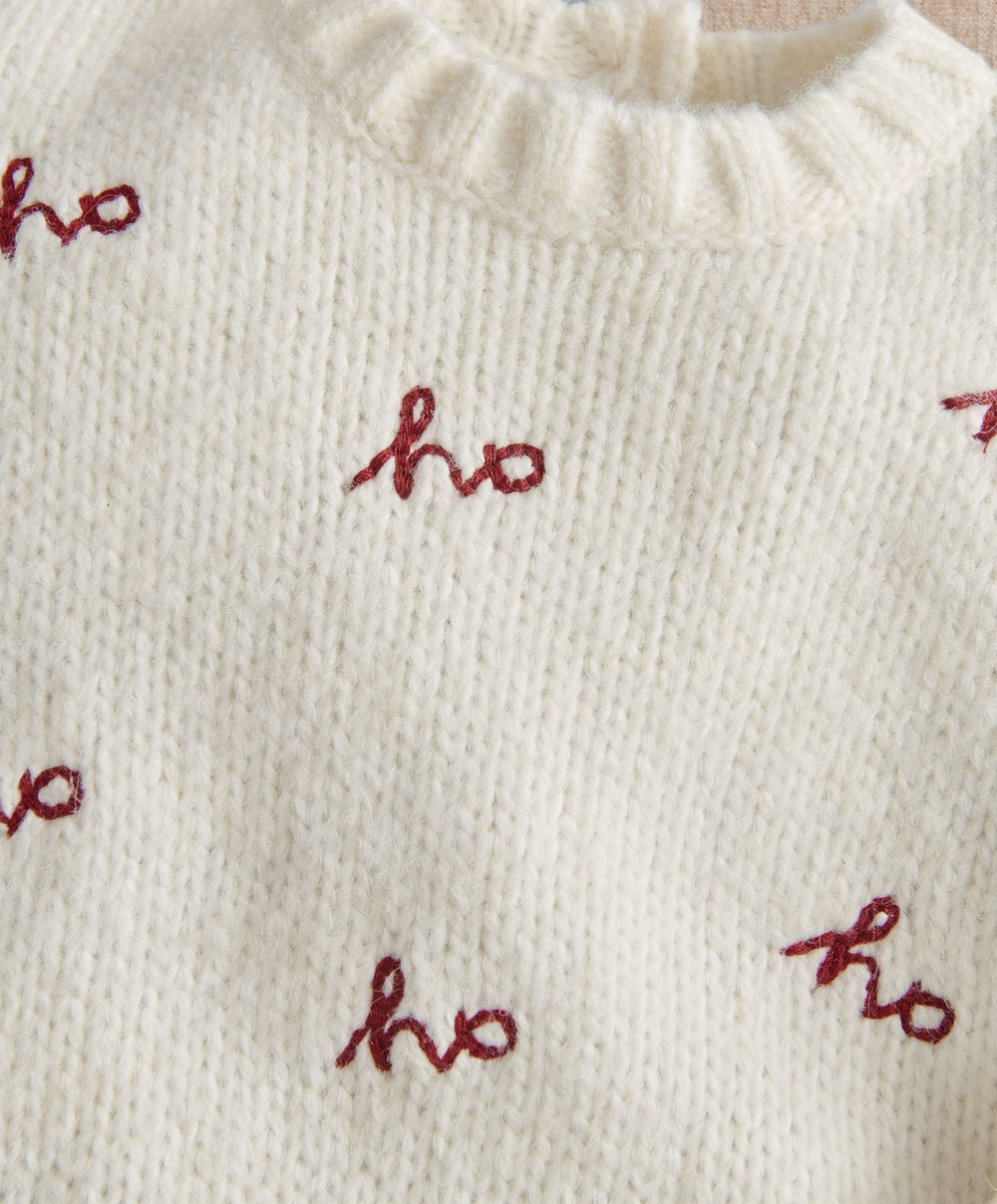 Mamas &amp; Papas Ho Ho Ho Detail Knit Jumper