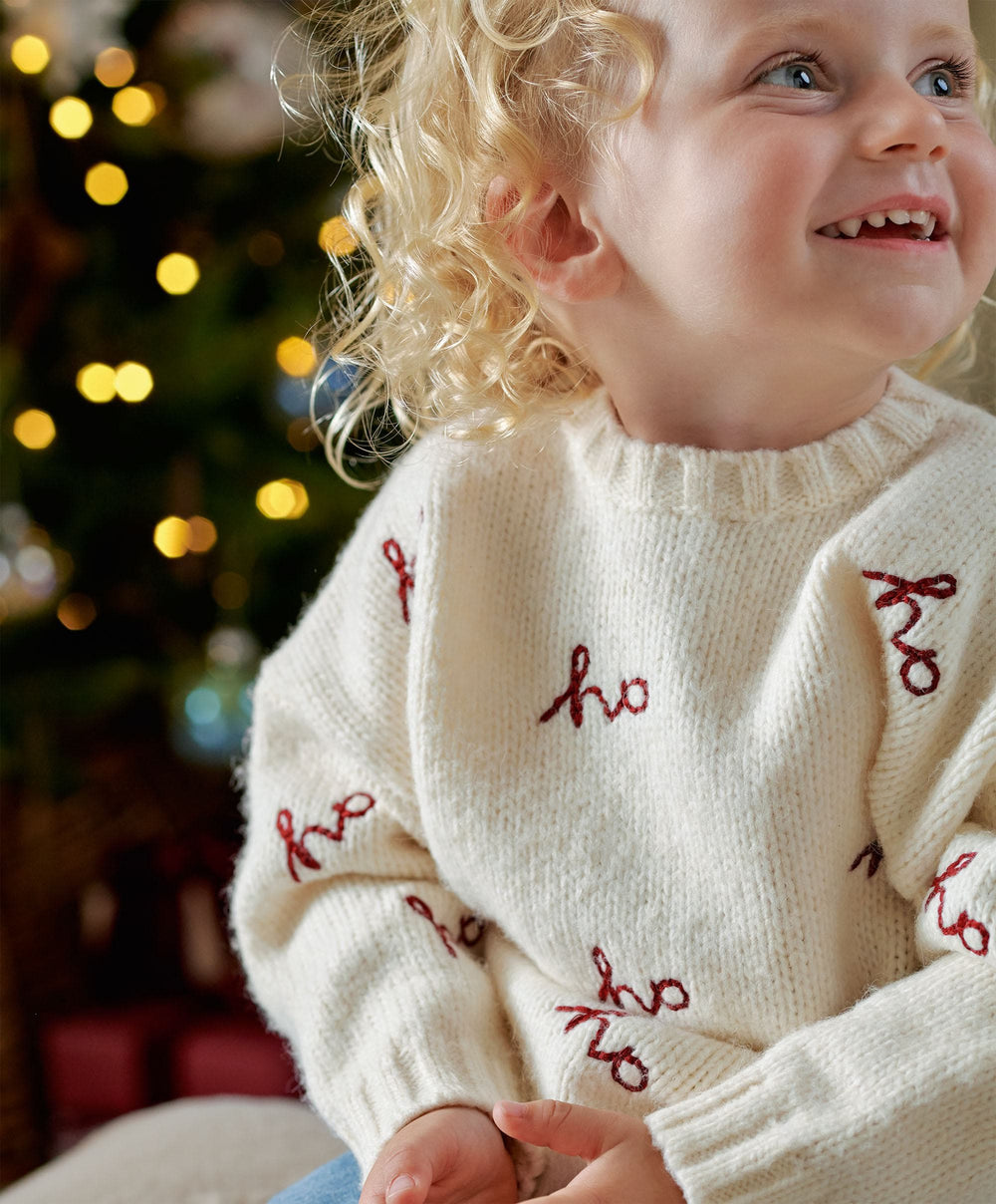 Mamas &amp; Papas Ho Ho Ho Detail Knit Jumper