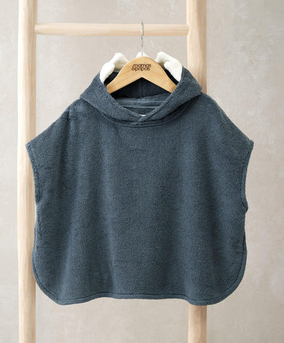 Mamas & Papas Hooded Towels 3D Fin Towelling Poncho - Blue