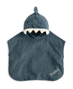 Mamas & Papas Hooded Towels 3D Fin Towelling Poncho - Blue