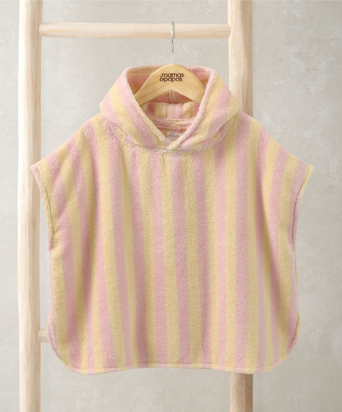 Mamas & Papas Hooded Towels Pink Stripped Poncho Towel