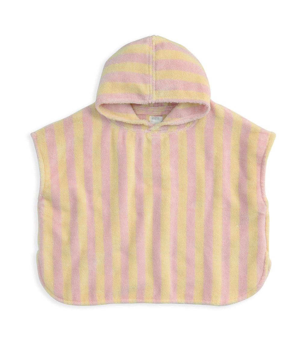 Mamas &amp; Papas Hooded Towels Pink Stripped Poncho Towel