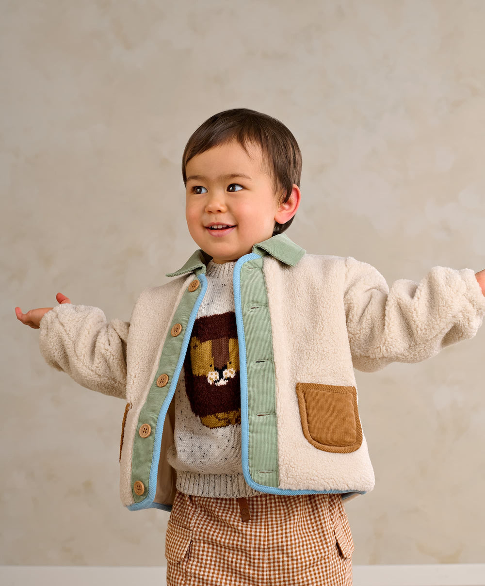 Mamas &amp; Papas Jackets &amp; Coats Borg Jacket - Cream
