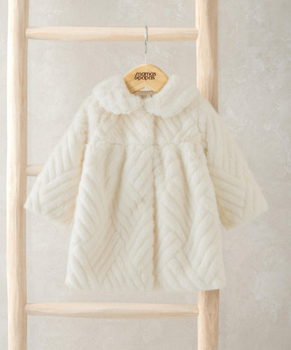 Mamas & Papas Jackets & Coats Cream Faux Fur Coat