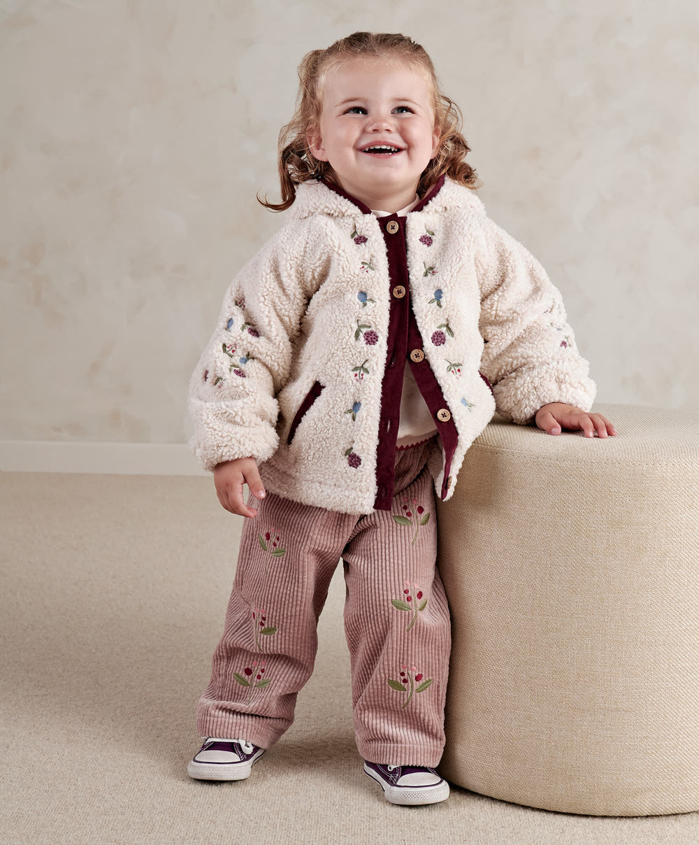 Mamas &amp; Papas Jackets &amp; Coats Embroidered Borg Jacket