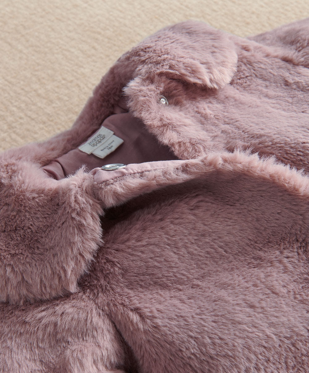 Mamas &amp; Papas Jackets &amp; Coats Fluffy Pink Faux Fur Coat