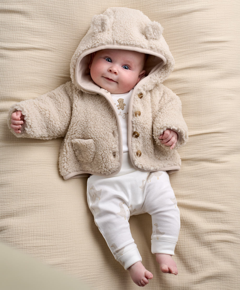 Mamas &amp; Papas Jackets &amp; Coats Hooded Borg Jacket