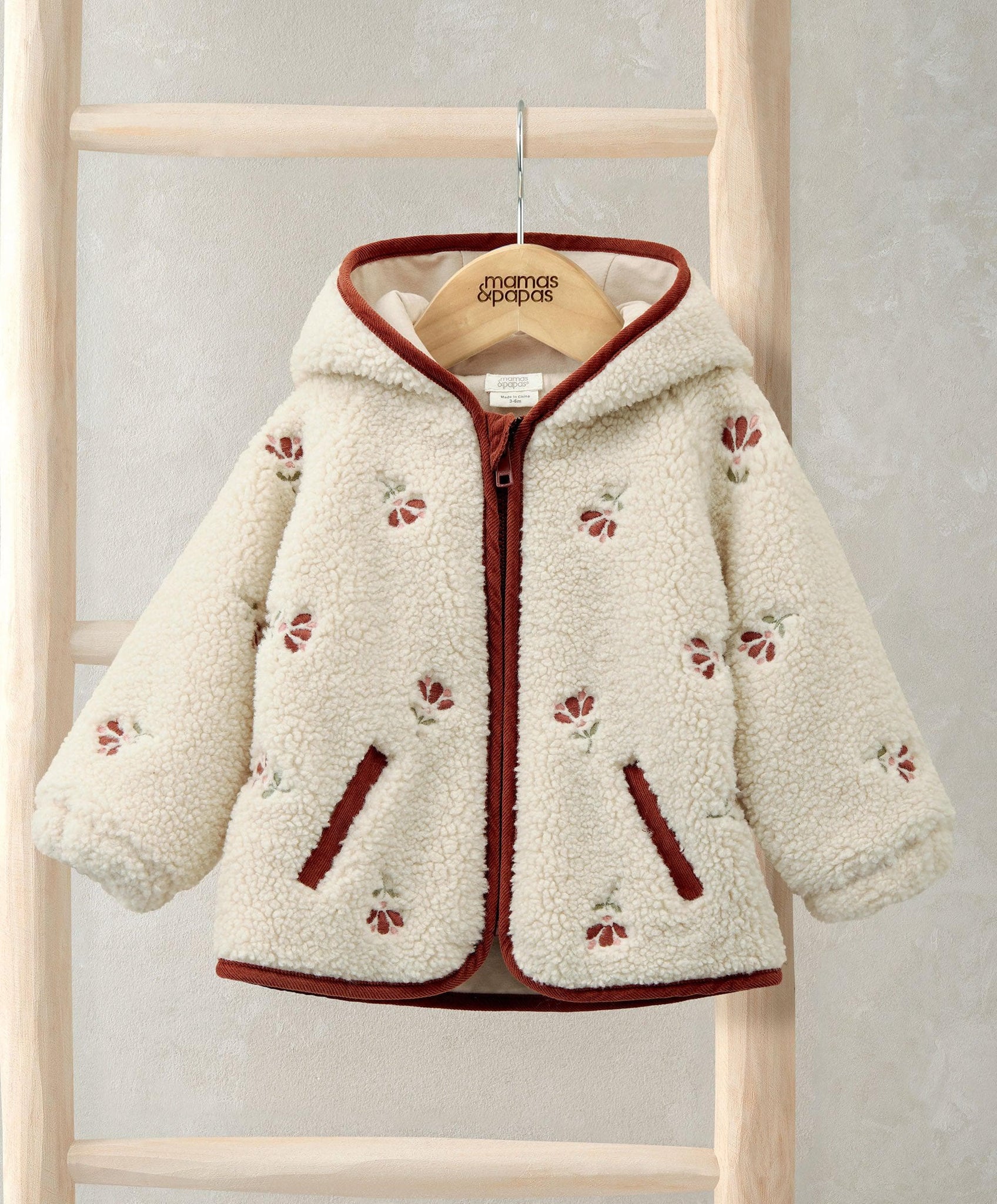 Hooded Borg Jacket Cream – Mamas Papas UK
