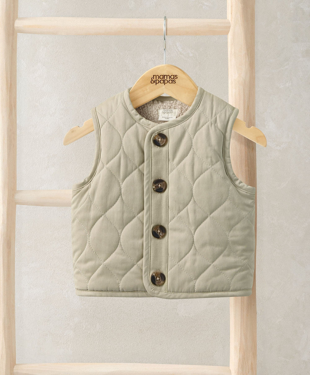 Mamas &amp; Papas Jackets &amp; Coats Quilted Gilet - Beige