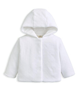 Mamas & Papas Jackets & Coats Velour Hooded Jacket - White