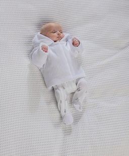 Mamas & Papas Jackets & Coats Velour Hooded Jacket - White