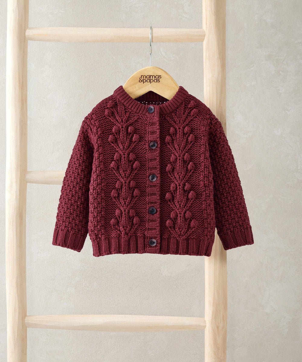 Mamas &amp; Papas Jumpers &amp; Knitwear Cherry Bobble Knit Cardigan