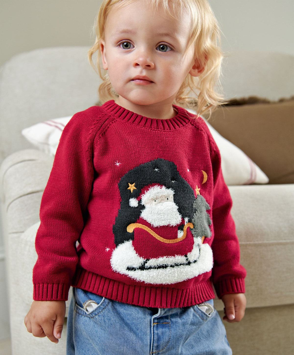 Mamas & Papas Jumpers & Knitwear Christmas Santa Knitted Jumper