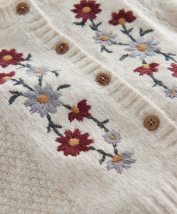 Mamas & Papas Jumpers & Knitwear Embroidered Flower Cardigan