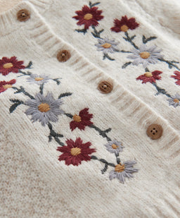 Mamas & Papas Jumpers & Knitwear Embroidered Flower Cardigan