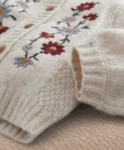 Mamas & Papas Jumpers & Knitwear Embroidered Flower Cardigan