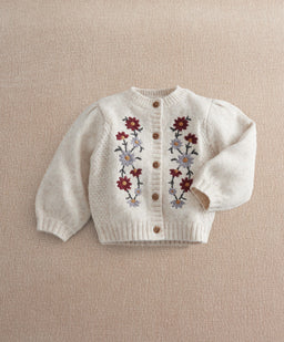 Mamas & Papas Jumpers & Knitwear Embroidered Flower Cardigan