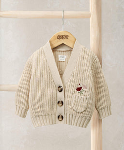 Mamas & Papas Jumpers & Knitwear Embroidered Knitted Cardigan - Cream